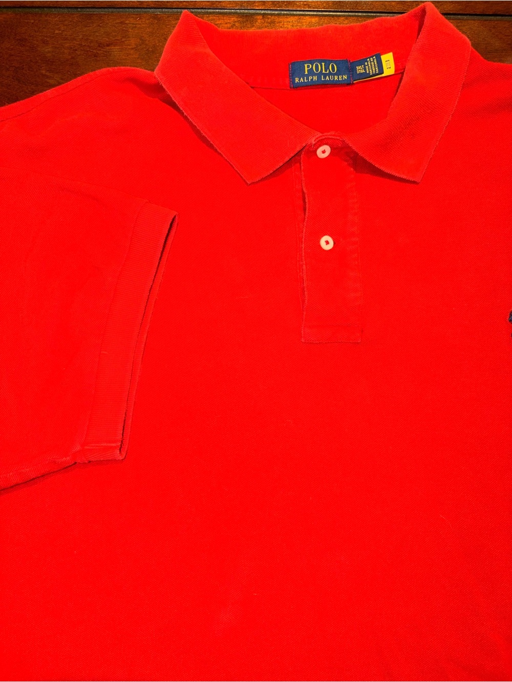 Polo Ralph Lauren Mens Classic Fit Mesh Cotton Polo Shirt Red 3XLT